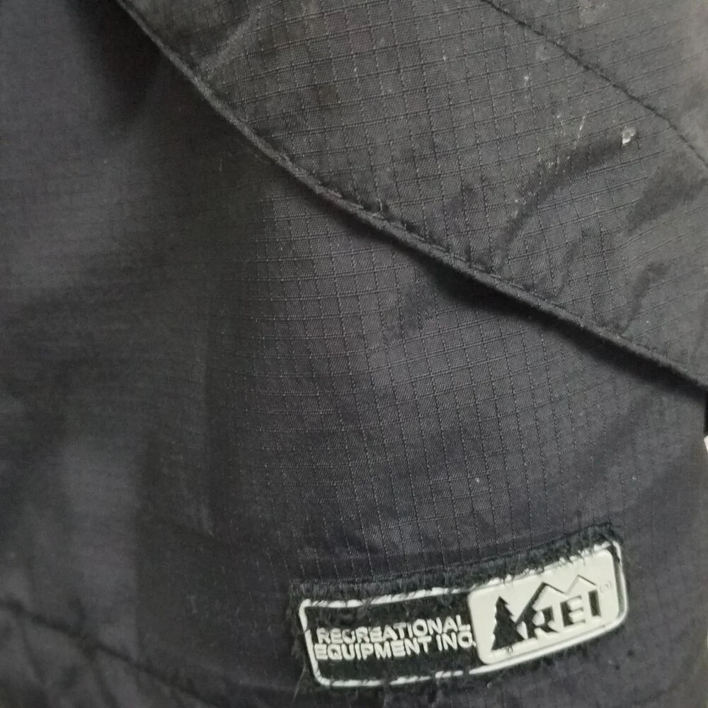 REI Co-op Rain Jacket Mens‎ XL Blue/black REI Elements Hooded Multi pocket